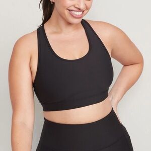Old Navy‎ Set of Two Active Powersoft Medium Support Go Dry Black Sports Bras
